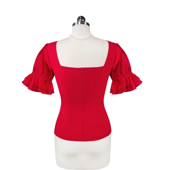 Kitten D'Amour Miss Strawberry Pageant Puff Sleeve Top - Picture 5 of 10